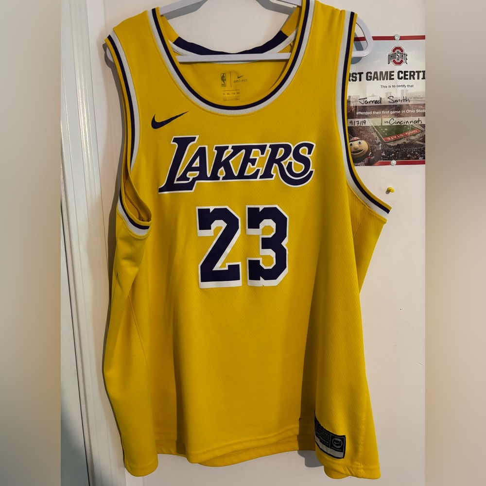 Authentic LeBron James Lakers Nike Jersey